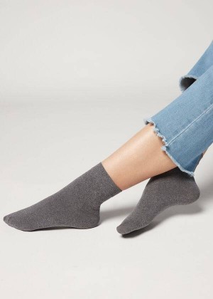 Calzedonia 50 Denier Soft Touch Short Women's Socks Grey | CA 1867BC