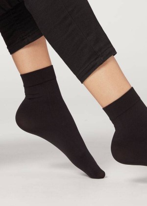 Calzedonia 50 Denier Soft Touch Short Women's Socks Black | CA 1866VD