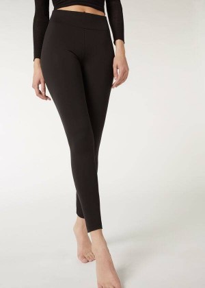 Calzedonia Active Women's Leggings Black | CA 1571FM