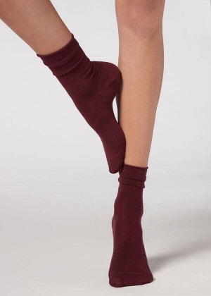 Calzedonia Ankle with Cashmere Short Women's Socks Red | CA 1849YU