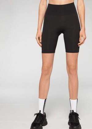 Calzedonia Athletic Bike Women's Leggings Black | CA 1570DN