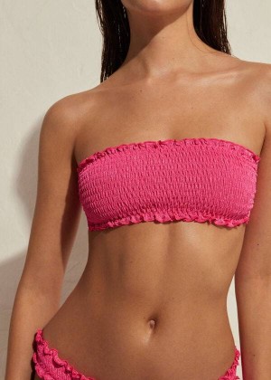 Calzedonia Bandeau Formentera Women's Bikini Tops Pink | CA 2501UT