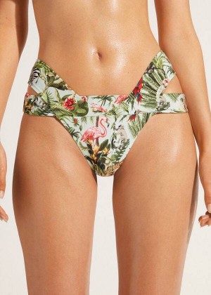 Calzedonia Brazilian Bandeau Nairobi Eco Women's Bikini Bottoms Green | CA 2886PQ