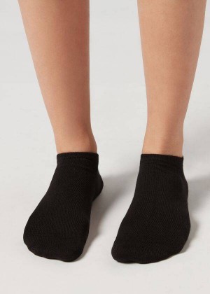 Calzedonia Cashmere Blend No-Show Men's Socks Black | CA 1310DN