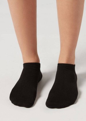 Calzedonia Cashmere Blend No-Show Women's Socks Black | CA 1925RW