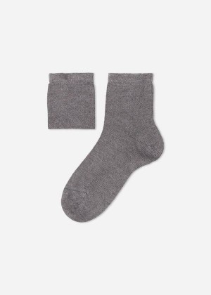 Calzedonia Cashmere Blend Short Kids' Socks Grey | CA 1101SO