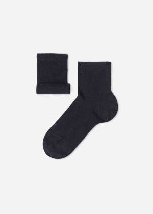 Calzedonia Cashmere Blend Short Kids' Socks Blue | CA 1098OR