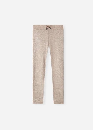 Calzedonia Cashmere Blend Stretch Sport Kids' Leggings Beige | CA 1069YU