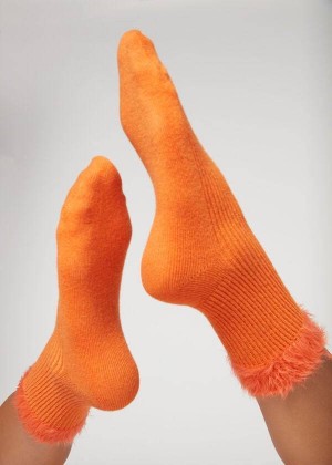 Calzedonia Cashmere Short with Soft Trim Women's Socks Orange | CA 1832GL