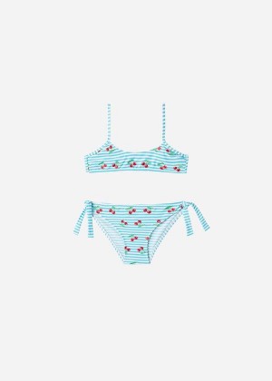 Calzedonia Cherry Two-Piece Ariel Kids' Swimsuits Blue | CA 1154DN