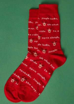 Calzedonia Christmas Series Short Crew Men's Socks Red | CA 1397CE