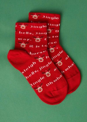 Calzedonia Christmas Series Short Kids' Socks Red | CA 1093RW