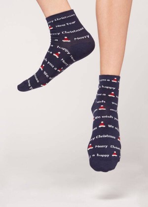 Calzedonia Christmas Series Short Women's Socks Purple | CA 1823YU