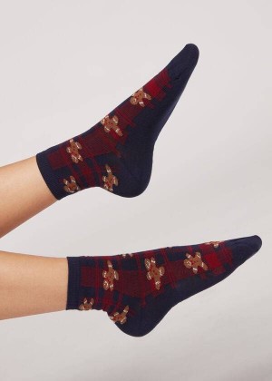 Calzedonia Christmas Short Women's Socks Black | CA 1817MA