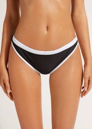 Calzedonia Coimbra Women's Bikini Bottoms Black / White | CA 2822EX