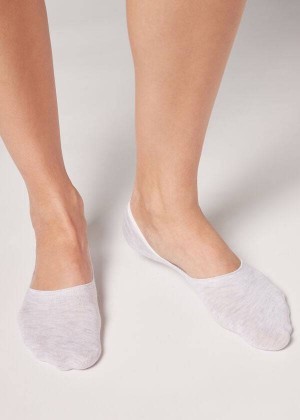 Calzedonia Cotton Invisible Men's Socks Silver / Grey | CA 1283SO