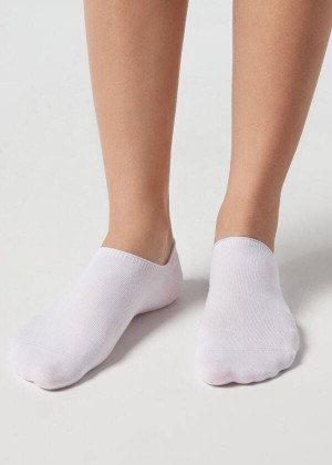 Calzedonia Cotton No-Show rosa Men's Socks White | CA 1300EX