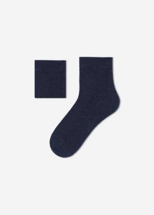 Calzedonia Cotton with Fresh Feet Breathable Material Short Kids' Socks Navy | CA 1090QZ