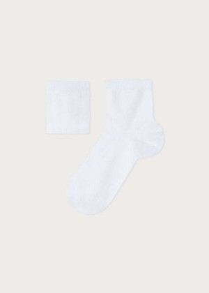 Calzedonia Cotton with Fresh Feet Breathable Material Short Kids' Socks White | CA 1087BC