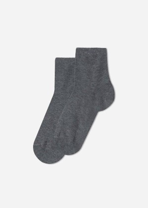 Calzedonia Cotton with Fresh Feet Breathable Material Short Kids' Socks Grey | CA 1014EX