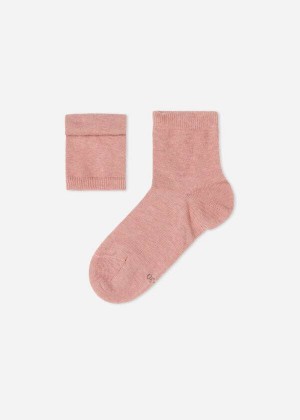 Calzedonia Cotton with Fresh Feet Breathable Material Short Kids' Socks Pink | CA 1013WY