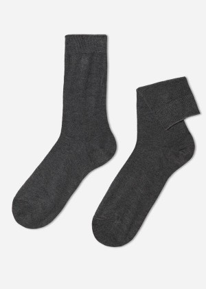 Calzedonia Crew with Cashmere Men's Socks Grey | CA 1363FM