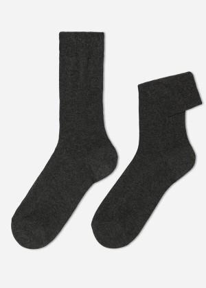 Calzedonia Crew with Cashmere Men's Socks Navy | CA 1360AP