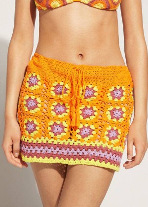 Calzedonia Crochet Skirt Women's Cover Ups Orange | CA 2061PQ