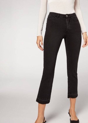 Calzedonia Cropped Flare Women's Jeans Grey | CA 1629ZG