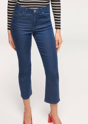 Calzedonia Eco Light Flared Cropped Denim Women's Jeans Navy | CA 1618OR