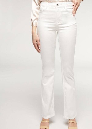 Calzedonia Eco Light Flared Denim Women's Jeans White | CA 1617IS