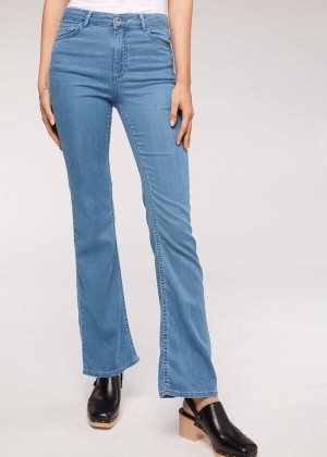 Calzedonia Eco Light Flared Denim Women's Jeans Blue | CA 1615YU