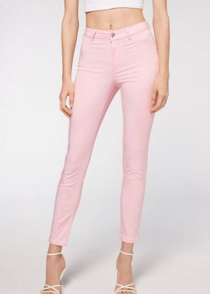 Calzedonia Eco Light Push Up Denim Women's Jeans Pink | CA 1612EX