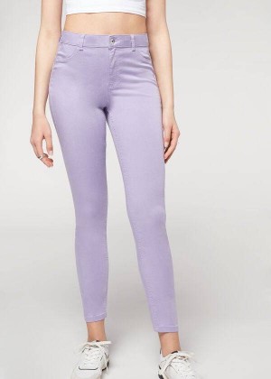 Calzedonia Eco Light Push Up Denim Women's Jeans Purple | CA 1607BC