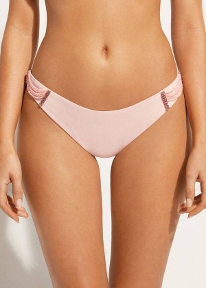 Calzedonia High-Cut Brazilian Manila Women's Bikini Bottoms Pink | CA 2748YU