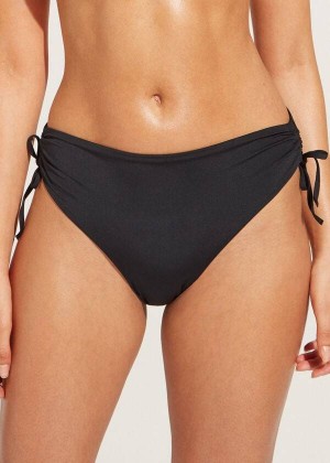 Calzedonia High-Waist Drawstring Indonesia Women's Bikini Bottoms Black | CA 2736KI