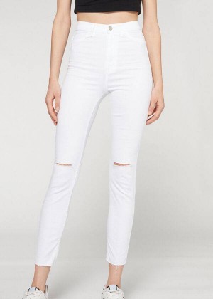 Calzedonia High-Waist Skinny Women's Jeans White | CA 1589YU