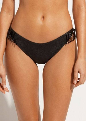 Calzedonia High Cut Brazilian Taipei Women's Bikini Bottoms Black | CA 2797WY