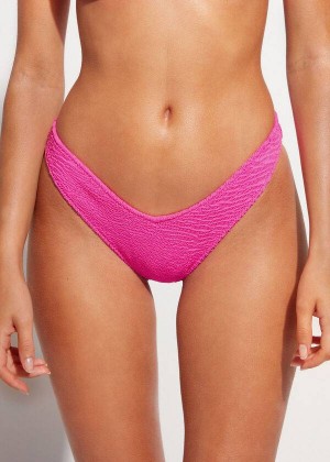 Calzedonia High Cut V-shaped Brazilian Miami Women's Bikini Bottoms Pink | CA 2792UT