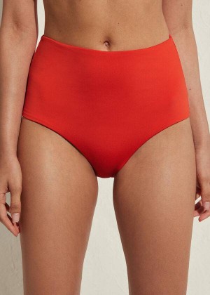 Calzedonia High Shaper Waist Indonesia Eco Women's Bikini Bottoms Red | CA 2786DN