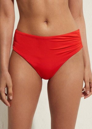 Calzedonia High Waist Indonesia Eco Women's Bikini Bottoms Red | CA 2766GL