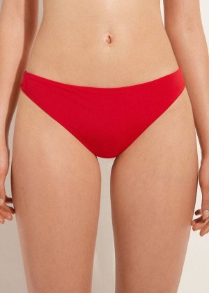 Calzedonia Indonesia Eco Low rise Women's Bikini Bottoms Red | CA 2714FM