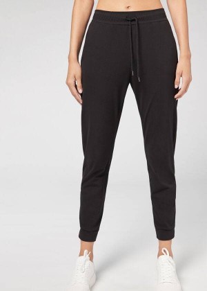 Calzedonia Jogger in Ultra Light Supima Cotton Women's Leggings Black | CA 1529BC