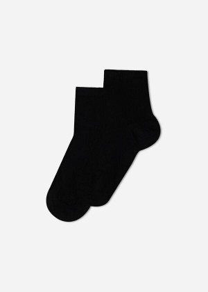 Calzedonia Light Cotton Short Kids' Socks Black | CA 1006XF