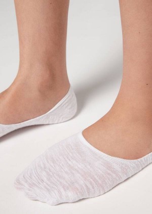 Calzedonia Linen and Viscose Invisible Women's Socks White | CA 1972NB