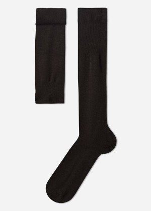 Calzedonia Long with Cashmere Men's Socks Brown | CA 1407YU