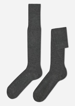 Calzedonia Long with Cashmere Men's Socks Grey | CA 1406TV