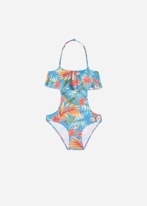 Calzedonia One-Piece Maui Kids' Swimsuits Green | CA 1145RW