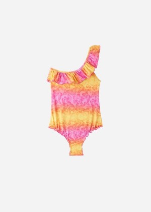 Calzedonia One-Piece Polly Kids' Swimsuits Yellow | CA 1144EX