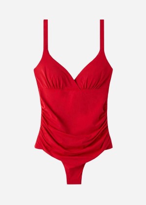 Calzedonia Padded One-Piece Shaping-Effect Indonesia Women's Swimsuits Red | CA 2000QZ